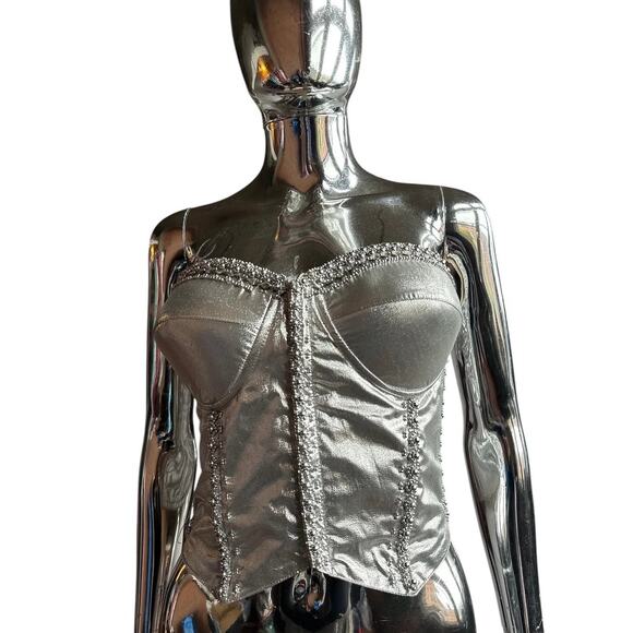 1990s Silver Corset - Picture 5 of 6
